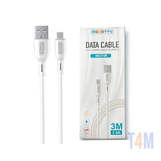 Modorwy Cable MC5109 Type C 2.4A 3m White